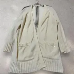 アルマーニエクスチェンジ ロングニットカーディガン ケーブル編み ホワイト Lのサムネイル