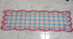 ラグ タイルチェック 水色 ピンク 韓国インテリア48×145