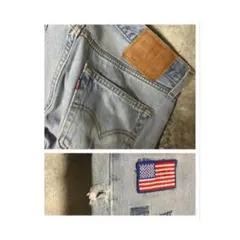 ★Y113 USA製 リーバイス 501 ワッペン デニムショーツ★