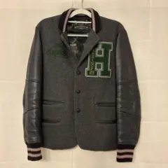 スタジャン風ジャケット グレーと黒のサムネイル