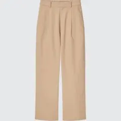【期間限定値下げ⚘】ユニクロ　リネンブレンドタックワイドパンツ（ベージュ）