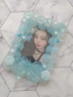 【B8】水色　ホイップデコ　トレカケース