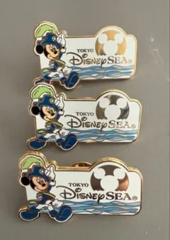 東京ディズニーシー ミッキーマウス ピンバッジ 3個セット