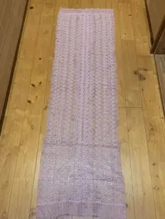 薄紫 花柄レース生地 長い布 テーブルクロス