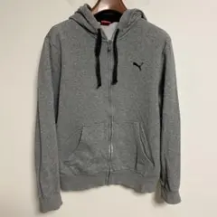 Puma プーマ グレー ジップアップ スウェットパーカー　M
