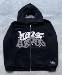 即日配達 短丈 グラフィックデザイン y2k ジップアップフーディー