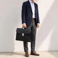 Aquascutum アクアスキュータム レザーブリーフケース 黒 メンズのサムネイル