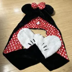 ミニーマウス フード付きマフラー