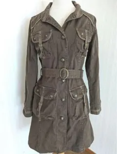 ミリタリージャケット　コート　カーキ　【グランジ　y2k】
