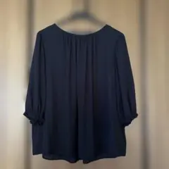 大きいサイズ　五分袖ブラウス 17R ブラック