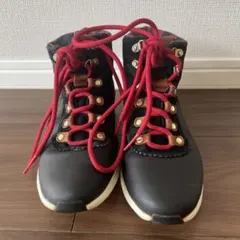 Cole Haan ゼログランド ブーツ 5.5B ブラック×レッドチェック