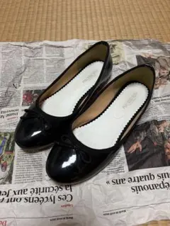 パンプス　バレエシューズ Lサイズ　深緑色