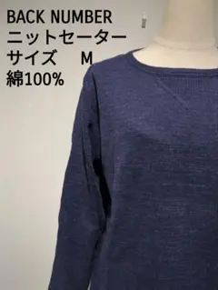BACK NUMBER 綿100% ニットセーター M ネイビー メンズ