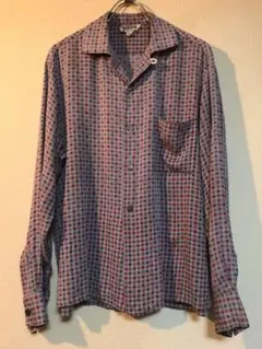 50s 60s BVD アトミック柄 プリントネル シャツ レーヨン オンブレ 50s