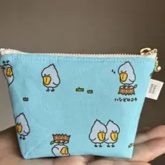ハンドメイド ミニポーチ ハシビロコウ 水色 - メルカリ