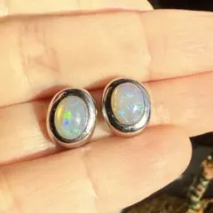 天然石　エチオピア　オパール　シルバー925 ピアス