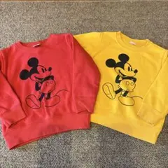 ミッキー　裏起毛トレーナー　90 双子