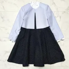 極美品 プティマイン フォーマル アンサンブル 3点セット ドット 120