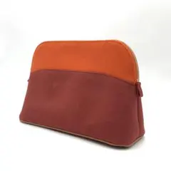エルメス ボリードポーチ MM 25 バイカラー キャンバス オレンジ×レッドのサムネイル