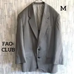 良品✴︎【FAO-CLUB】メンズ スーツ ジャケット グレー ストライプ