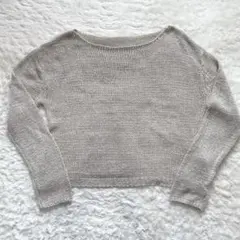 ♡Doula Dmoula♡かぎ編みショート丈クロップドニットセーター　Ｍ−Ｌのサムネイル
