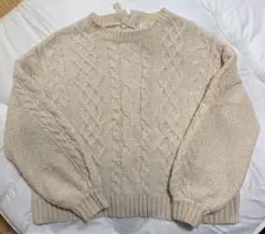 AS Know ASアズノウアズ クリーム色 ケーブル編みニット セーター