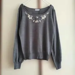 アナトリエ　刺繍ニット　セーター ローズ×鳥刺繍ニットプルオーバー | axes femme -outlet- | axes femme