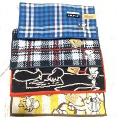 タグ付き新品 スヌーピー タオルハンカチ4枚セット