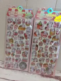 3Dステッカー うさぎ 2枚セット②