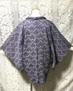 【中古】総絞り羽織り　正絹　昭和レトロ　和装　B63