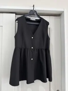 proseverse ブラック Vネック ベスト ジレ