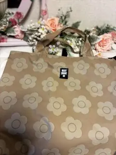 ♡MARY QUANT ♡デイジー柄 エコバッグ ベージュ大のサムネイル