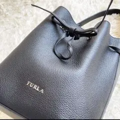 【FURLA】コスタンザ 巾着 2way ショルダーバッグ ブラック レザー