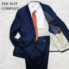 新品　スーツカンパニー セットアップ 伊製カノニコ 濃紺 ストライプ L