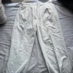 ライトグレー スラックス ゴムウエスト