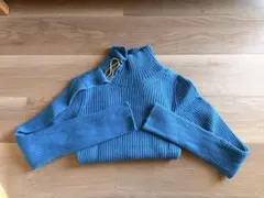 SNIDEL リブニットセーター 青 タートルネック