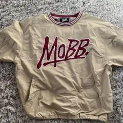 MOBB ベージュ刺繍ロゴ　ナイロンジャケット