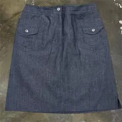 ★BURBERRY GOLF ストライプ タイトスカート 13 ダークグレー