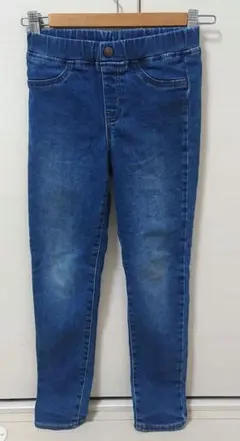 【GU】 デニムブルー スキニーパンツ ウエストゴム 140cm
