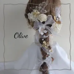 【再販】ヘッドドレス～リボン髪飾りピンクゴールド 卒業式 入学式 袴 振袖