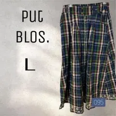 Put Blos. チェック柄 フレアスカート L ナチュラル