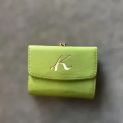 ご専用です。キタムラ　グリーン　レザー　三つ折り財布　ウォレット
