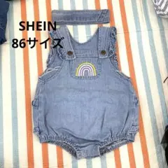 【SHEIN】デニム レインボー刺繍ロンパース