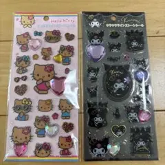 【正規品】　キラキララインストーンシール キティ　クロミ　2枚セット