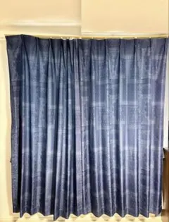 ニトリ ペイズリー ネイビー カーテン 100×200