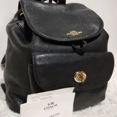 コーチ ミニビリー バックパック リュック シボ革 ターンロック ブラック