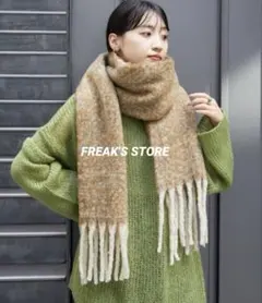 FREAK'S STORE ベージュ系 マフラー フリンジ付き