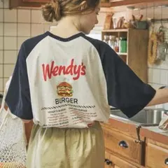 【Wendy’s】別注 ウェンディーズ ヴィンテージプリント 半袖Tシャツ
