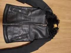 久*子様 リックオウエンス ムートン レザーライダースジャケット ブラックのサムネイル