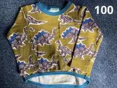 hakka kids 長袖カットソー　緑　恐竜プリント　トレーナー　100